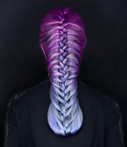 Skyler colourful master hair purple braids